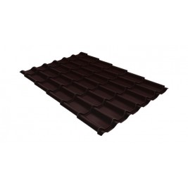 Металлочерепица классик GL 0,5 GreenCoat Pural RR 887 шоколадно-коричневый (RAL 8017 шоколад)