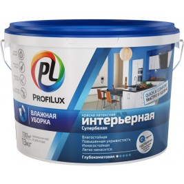 Profilux ВД краска PL-10L латекс. интерьерная влагостойкая супербелая 1,4кг