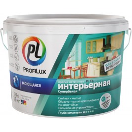 Profilux ВД краска PL-13L латекс. моющаяся износоуст. СУПЕРбел база1, 1,4кг