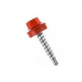 Саморез кровельный 4,8х35 RAL 3003 (250 шт/уп, рубиново-красный)