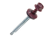 Саморез кровельный 4,8х50 RAL 3005 (винно-красный)