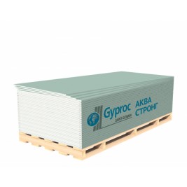 Гипсокартон влагостойкий GYPROC ГКЛВ Аква Стронг 1200х2500х15 (46шт/пал)