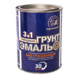 Грунт эмаль по ржавчине 3 в 1 зелёная 0,9кг Радуга Малер