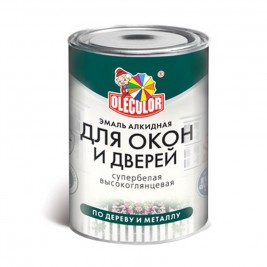 Эмаль для окон и дверей белая 0,9 кг алкидная OLECOLOR