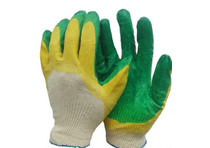 Перчатки трикотаж. х/б с двойным латексом обливные, зеленые