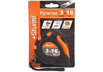 Рулетка 3х16,автостоп,обрез.корпус,магнит Sturm!