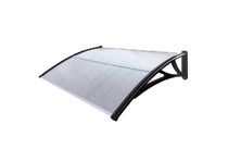 Козырек 1500мм прозрачный УСИЛЕННЫЙ кронштейн черный Faracs