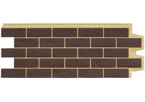 Фасадная панель Grand Line Состаренный кирпич Элит /Design Plus каштан с песочным швом