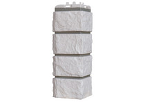 Угол наружный Grand Line Колотый камень Премиум/Design молочный со швом RAL 7006