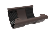 Соединитель желоба, матовый коричневый, RAL 8017, 125/90, Rima Matt