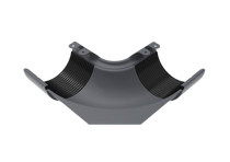 Угол желоба 90°, внутренний, матовый серый графит, RAL 7024, 125/90, Rima Matt