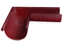 Угол желоба внешний GL 90 гр 125 мм RAL 3005 красное вино