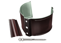 Кронштейн трубы универсальный Optima (В-ж) 90мм RAL 8017 шоколад