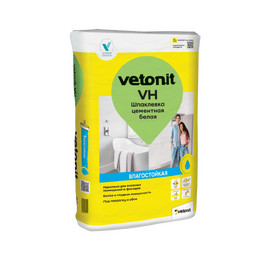 Шпаклевка цементная финишная белая Vetonit VH 20кг (56шт./пд)