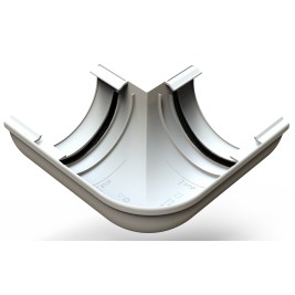 Угол желоба внешний 90°, белый, RAL 9003, 125/80 SMARTLINE PVC