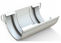 Соединитель желоба, белый, RAL 9003, 125/80 SMARTLINE PVC