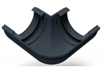 Угол желоба внешний 90°, серый графит, RAL 7024, 125/80 SMARTLINE PVC
