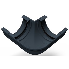 Угол желоба внешний 90°, серый графит, RAL 7024, 125/80 SMARTLINE PVC