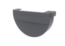 Заглушка желоба универсальная, серый графит, RAL 7024, 125/80 SMARTLINE PVC