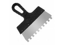 шпатель фасадный 600 мм зуб 10*10 нержавеющая сталь пластмассовая ручка