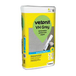 Шпаклевка цементная влагостойкая финишная серая Vetonit VH Grey 20кг (54шт/под)