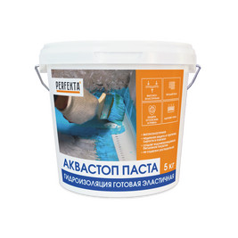 Гидроизоляция готовая эластичная PERFEKTA  Аквастоп Паста, 5 кг