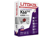Клей для керамогранита,камня,плитки толстослойная укладка LITOKOL LITOFLOOR K66 EVO С2 25кг (54под)