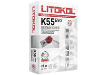 Клей для плитки,керамогранита,мозайки LITOKOL LITOPLUS K55 белый С2 ТЕS1 25кг (54под)