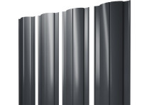 Штакетник Круглый с прямым резом 0,45 PE RAL 7024 мокрый асфальт