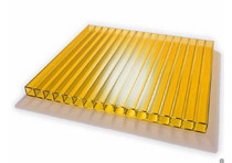 Поликарбонат сотовый желтый 10мм*2100*12000 Казанский